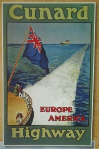 Classic Cunard Poster - the Cunard Highway linking Europe and America